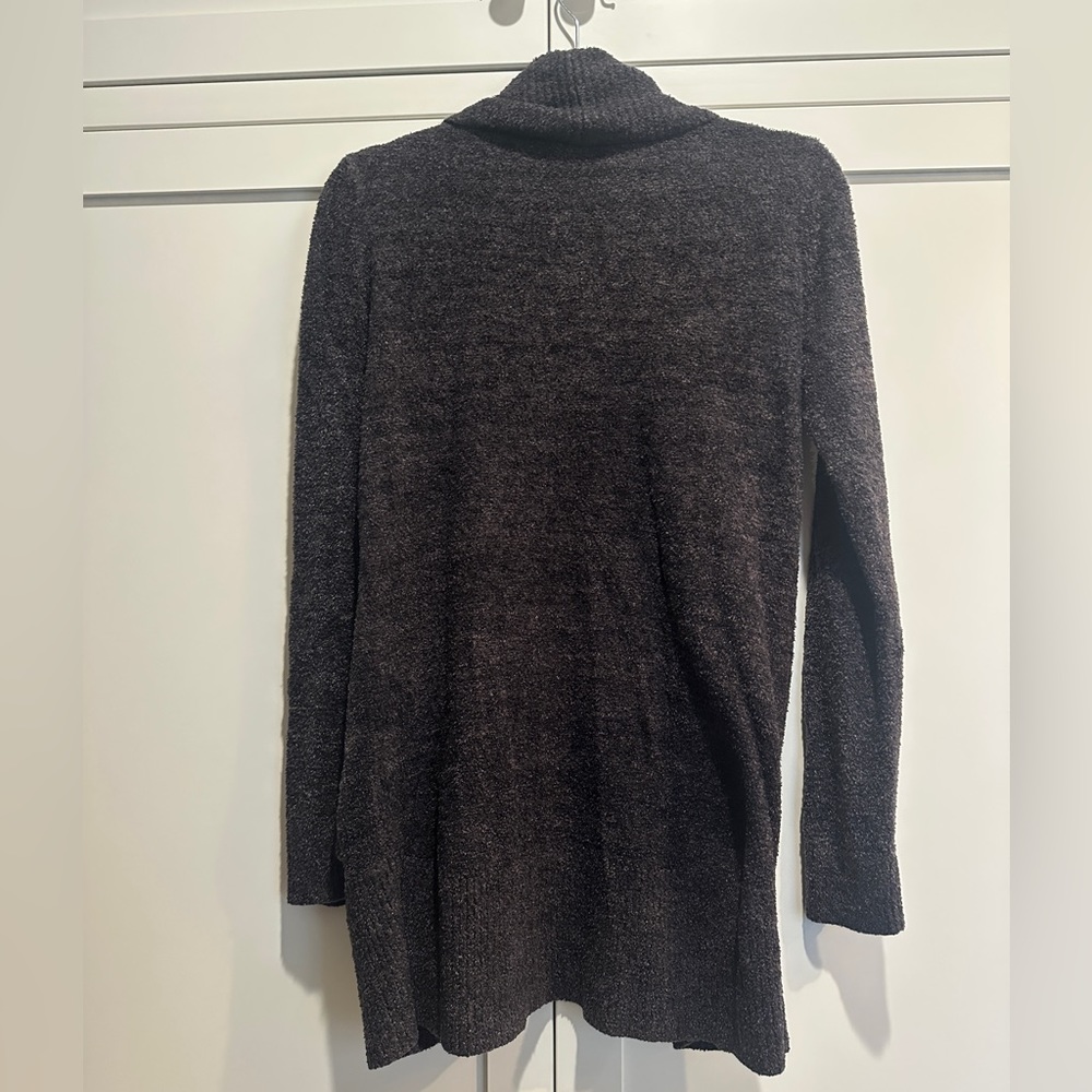 Dark Grey Barefoot Dreams CozyChic Lite Cardigan, Size M - Picture 2 of 3